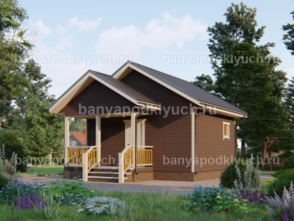 Каркасная баня 6,5 на 6 м